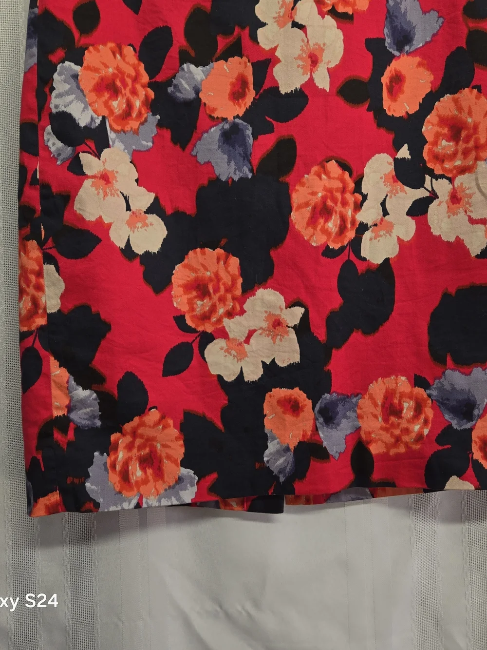 Bright Floral Red A-Line Skirt